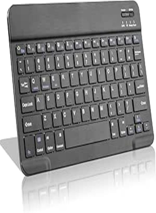 Wireless Bluetooth Keyboard for Apple iPad iPhone Samsung Tablet Phone Smartphone iOS Android Windows (10 inch Black) Ultra Slim Portable Mini Keyboard